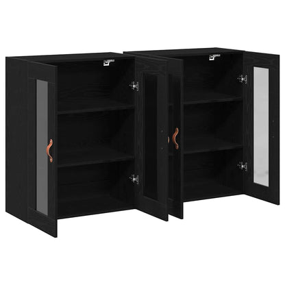 Armadi da Parete 2 pcs Rovere Nero 69,5 x 34 x 90 cm