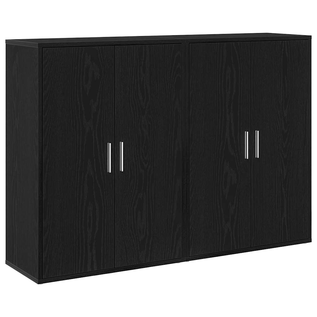Credenza 2 pcs Rovere Nero 60 x 31 x 84 cm Legno multistrato