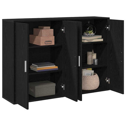 Credenza 2 pcs Rovere Nero 60 x 31 x 84 cm Legno multistrato