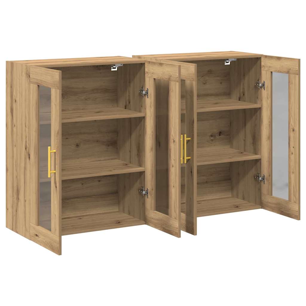 Armadi da Parete 2 pcs Rovere artigianale 69,5 x 34 x 90 cm