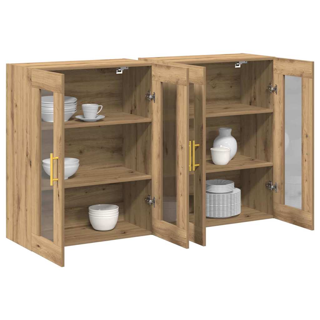 Armadi da Parete 2 pcs Rovere artigianale 69,5 x 34 x 90 cm