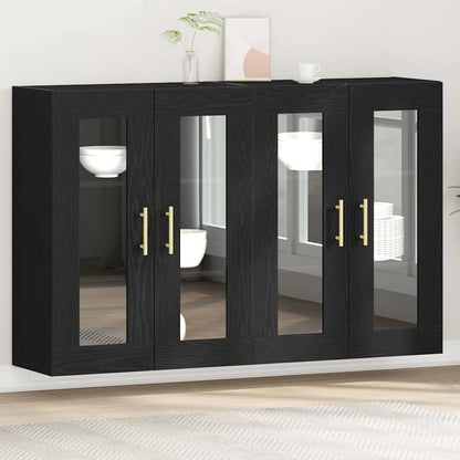 Armadi da Parete 2 pcs Rovere Nero 69,5 x 34 x 90 cm