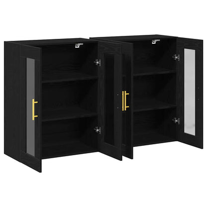 Armadi da Parete 2 pcs Rovere Nero 69,5 x 34 x 90 cm