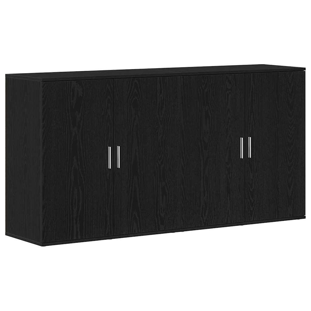 Credenza 2 pcs Rovere Nero 79 x 38 x 80 cm Legno multistrato