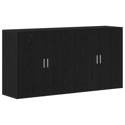 Credenza 2 pcs Rovere Nero 79 x 38 x 80 cm Legno multistrato