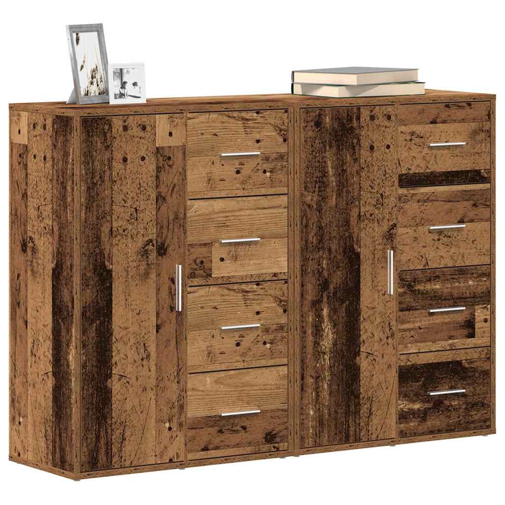 Credenza 2 pcs Legno vecchio 60 x 31 x 84 cm Legno multistrato