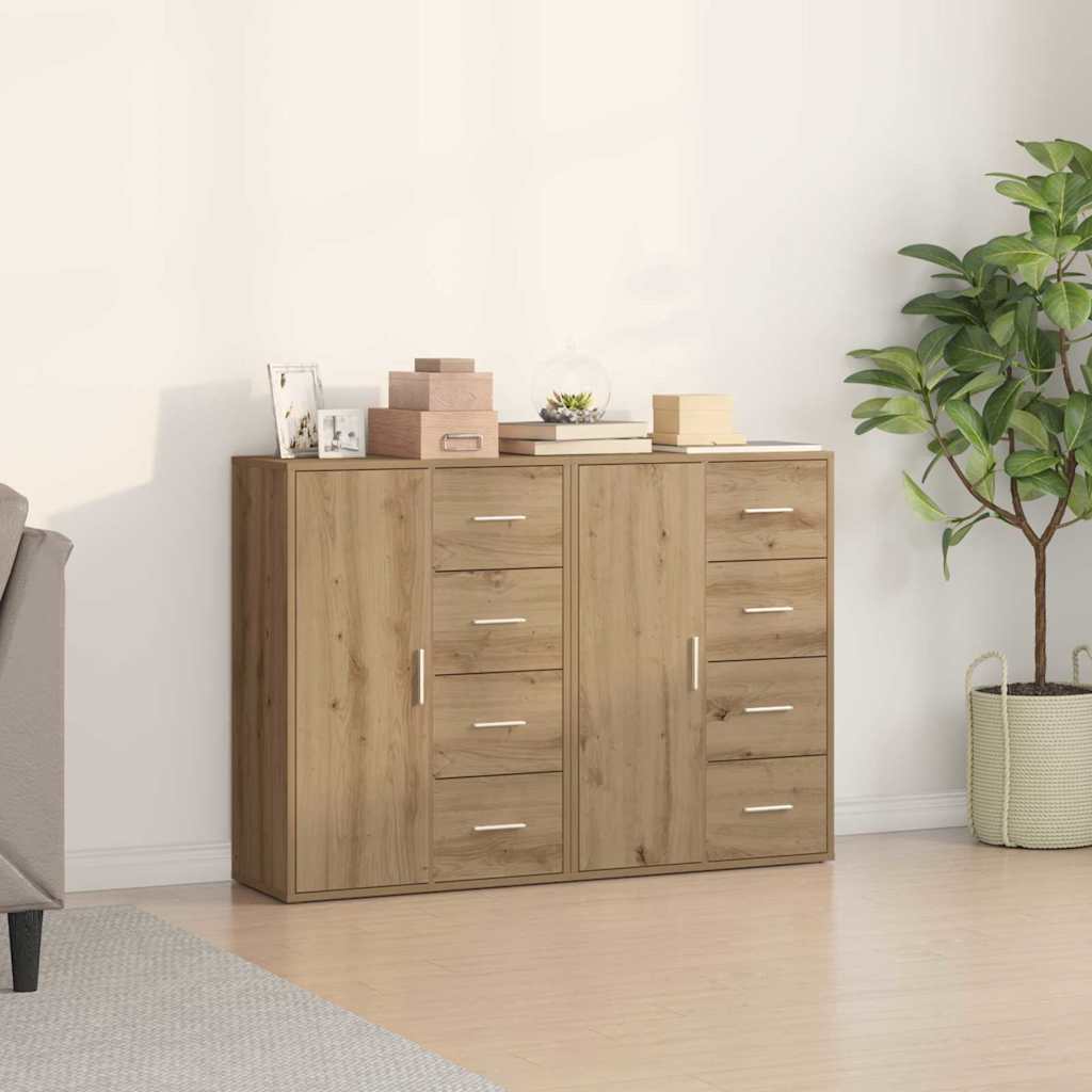 Credenza con cassetto 2 pcs Rovere artigianale 60 x 31 x 84 cm