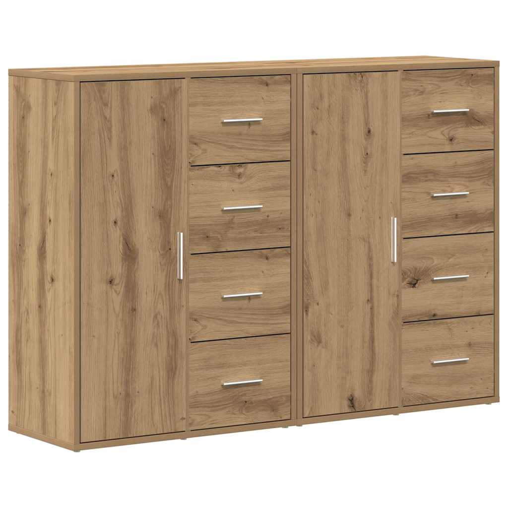 Credenza con cassetto 2 pcs Rovere artigianale 60 x 31 x 84 cm