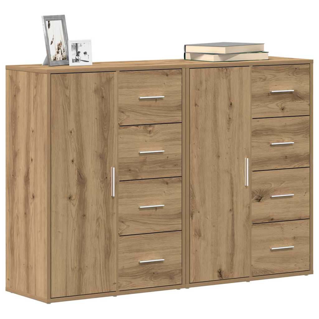 Credenza con cassetto 2 pcs Rovere artigianale 60 x 31 x 84 cm