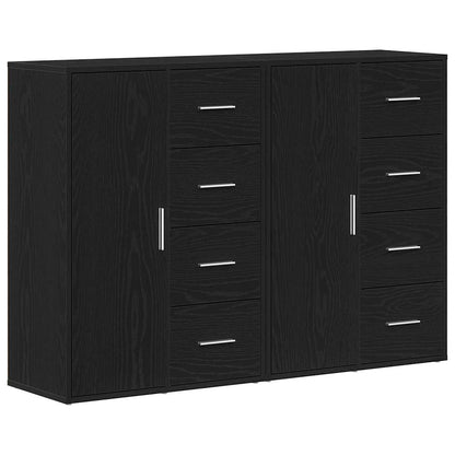 Credenza 2 pcs Rovere Nero 60 x 31 x 84 cm Legno multistrato