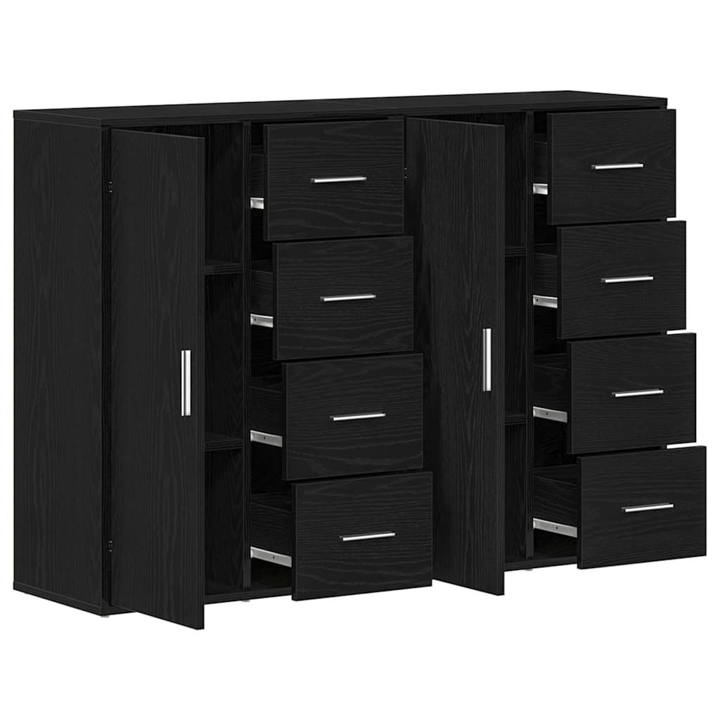 Credenza 2 pcs Rovere Nero 60 x 31 x 84 cm Legno multistrato