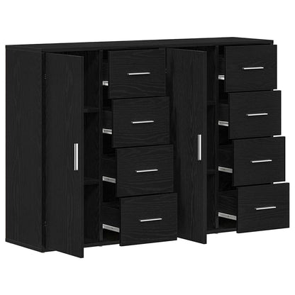 Credenza 2 pcs Rovere Nero 60 x 31 x 84 cm Legno multistrato