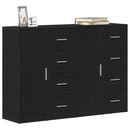 Credenza 2 pcs Rovere Nero 60 x 31 x 84 cm Legno multistrato