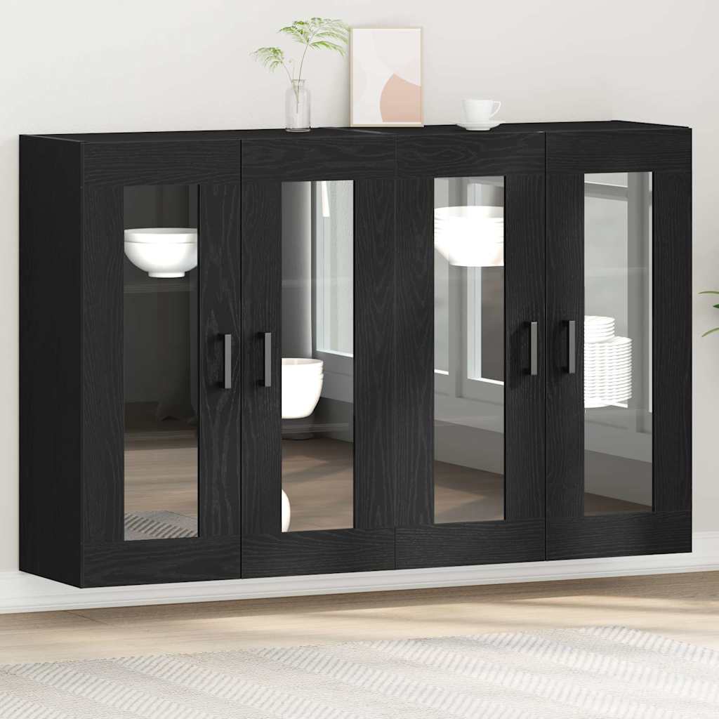 Armadi da Parete 2 pcs Rovere Nero 69,5 x 34 x 90 cm