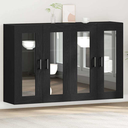 Armadi da Parete 2 pcs Rovere Nero 69,5 x 34 x 90 cm
