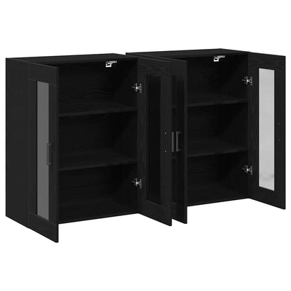 Armadi da Parete 2 pcs Rovere Nero 69,5 x 34 x 90 cm