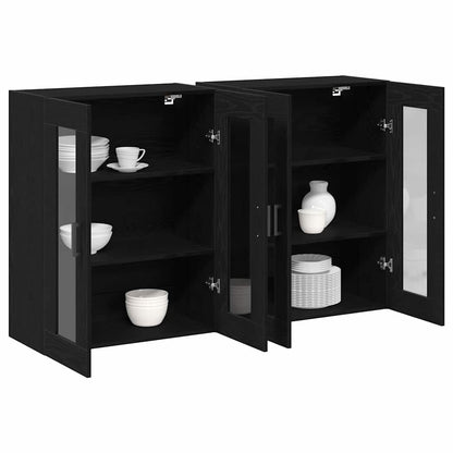 Armadi da Parete 2 pcs Rovere Nero 69,5 x 34 x 90 cm