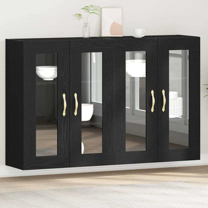 Armadi da Parete 2 pcs Rovere Nero 69,5 x 34 x 90 cm