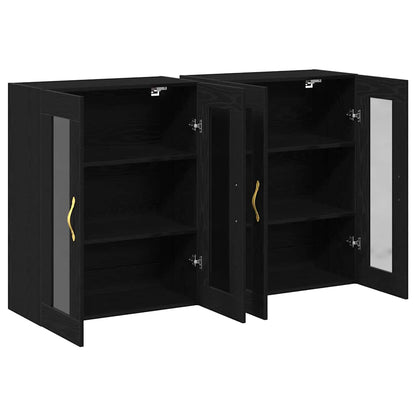 Armadi da Parete 2 pcs Rovere Nero 69,5 x 34 x 90 cm