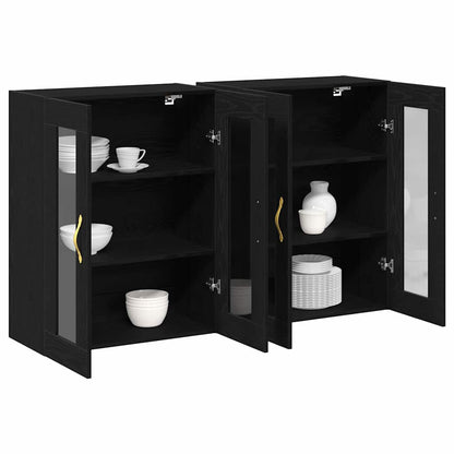 Armadi da Parete 2 pcs Rovere Nero 69,5 x 34 x 90 cm