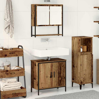 Set di mobili per il bagno 2 pcs Marrone Legno multistrato