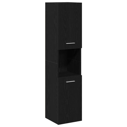 Set di mobili per il bagno 4 pcs Rovere Nero Legno multistrato