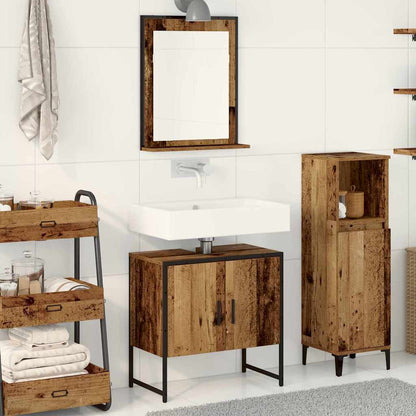 Set di mobili per il bagno 2 pcs Marrone Legno multistrato