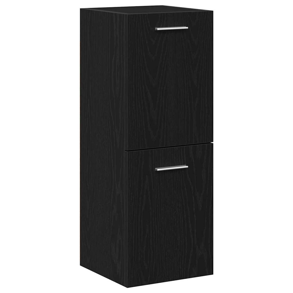 Set di mobili per il bagno 3 pcs Rovere Nero Legno multistrato