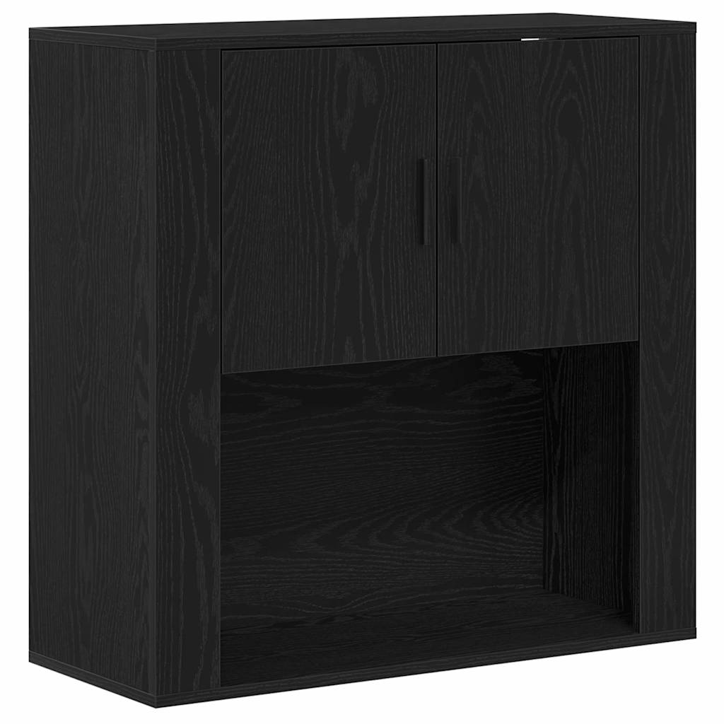Highboard Rovere nero 80 x 33 x 150 cm Legno multistrato