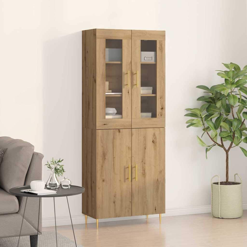 Credenza 2 pcs Rovere artigianale Legno multistrato