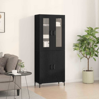 Credenza 2 pcs Rovere nero 69,5 x 34 x 180 cm Legno multistrato