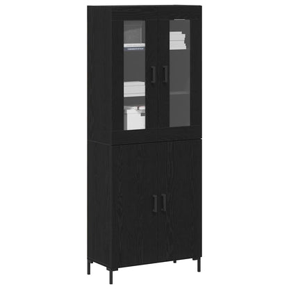 Credenza 2 pcs Rovere nero 69,5 x 34 x 180 cm Legno multistrato