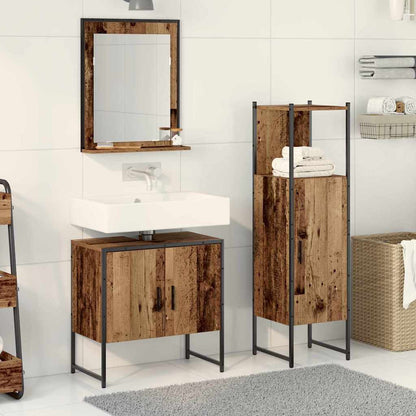 Set di mobili per il bagno 3 pcs Marrone Legno multistrato
