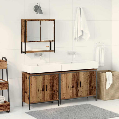 Set di mobili per il bagno 3 pcs Marrone Legno multistrato