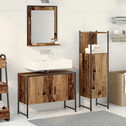 Set di mobili per il bagno 3 pcs Marrone Legno multistrato