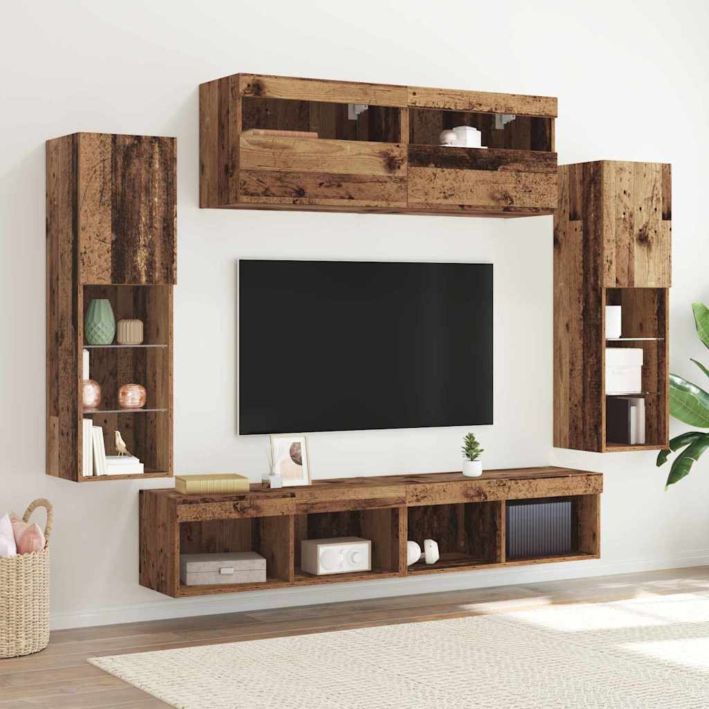 Set mobile TV 6 pcs Legno vecchio Legno multistrato