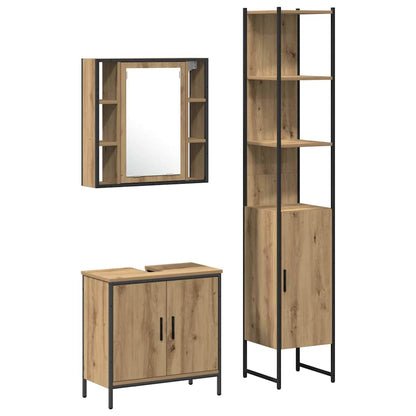 UnitÃƒÂ  da Bagno con lo scaffale 3 pcs Marrone Legno multistrato