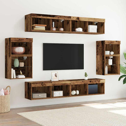Set mobile TV 8 pcs Legno vecchio Legno multistrato