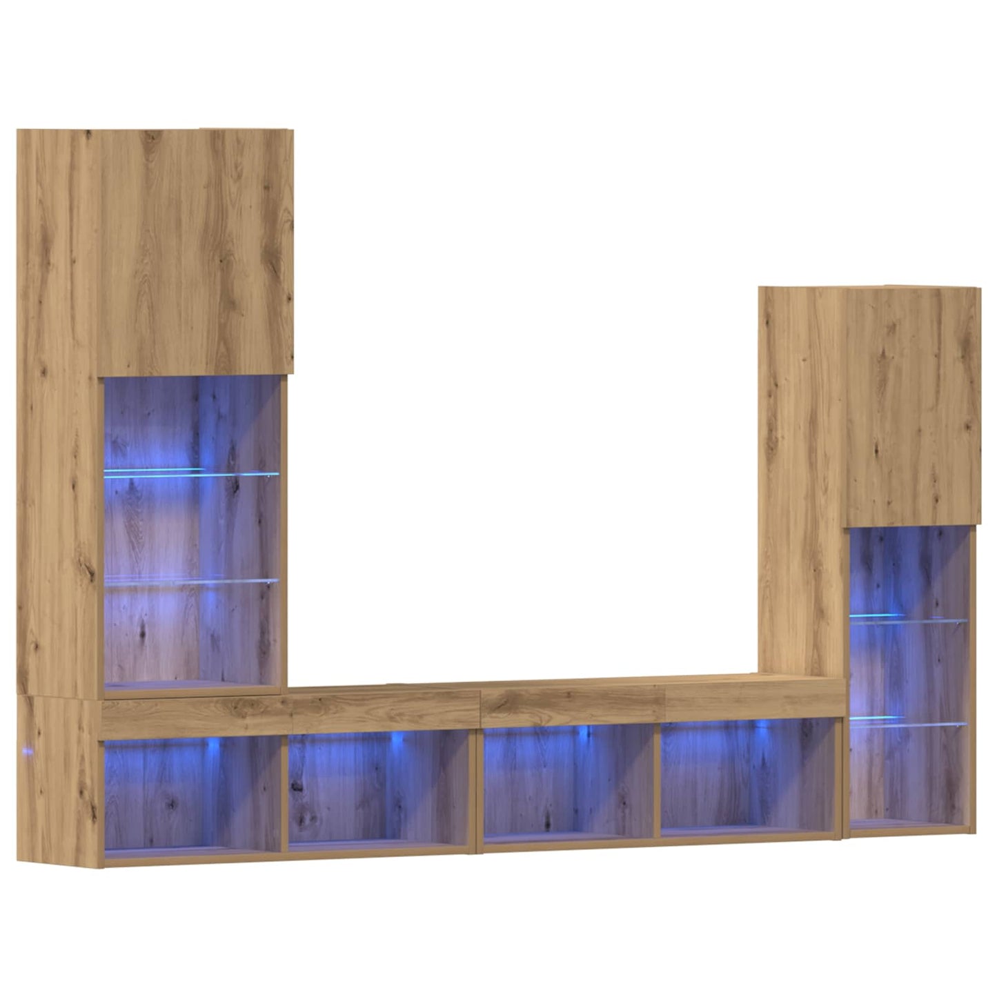 Mobile TV 4 pcs rovere artigianale Legno multistrato