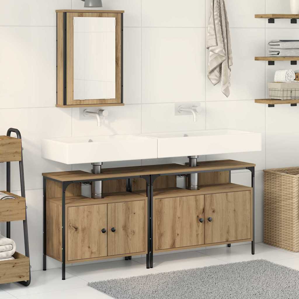 UnitÃƒÂ  da Bagno con lo scaffale 3 pcs Marrone Legno multistrato