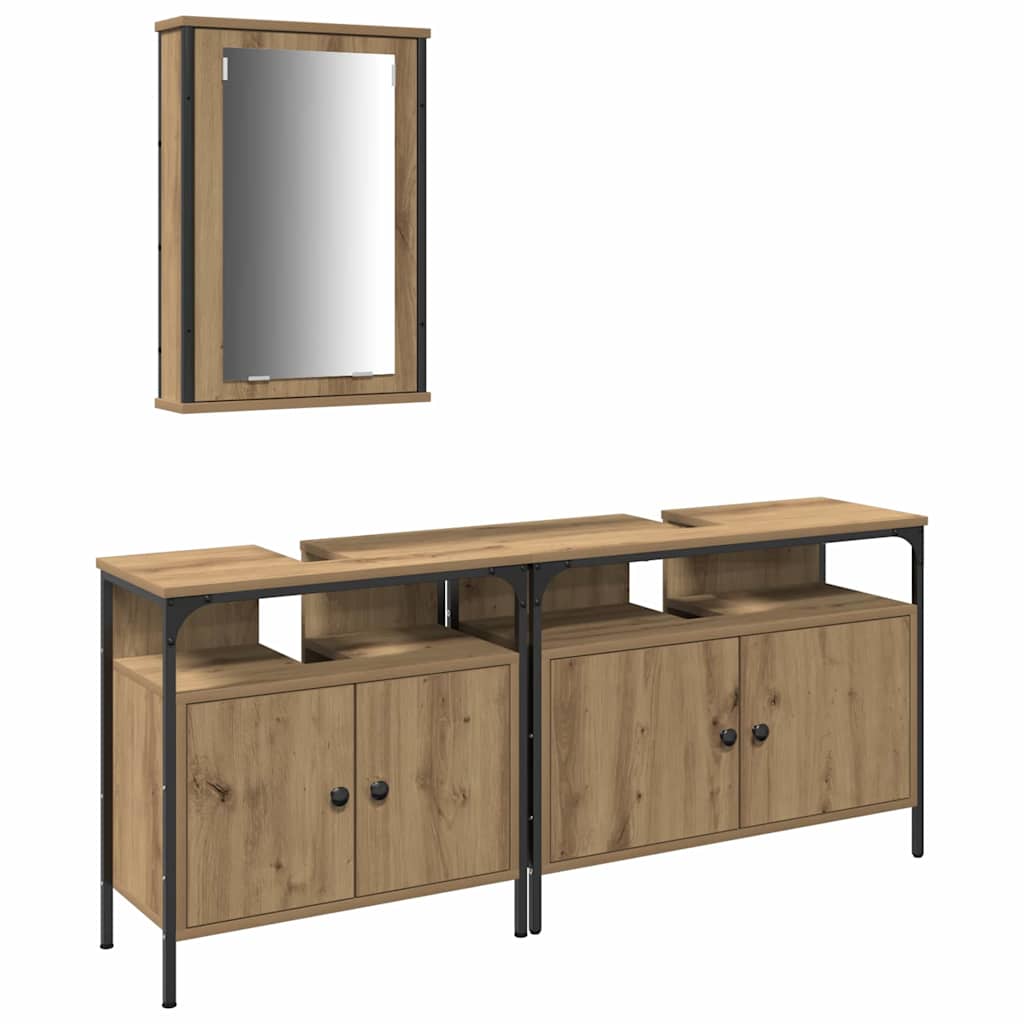 UnitÃƒÂ  da Bagno con lo scaffale 3 pcs Marrone Legno multistrato