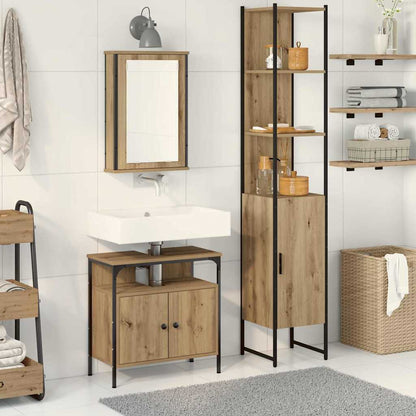 Set di mobili per il bagno con porta 3 pcs Rovere artigianale
