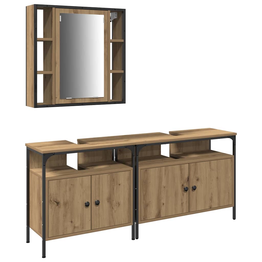 UnitÃƒÂ  da Bagno con lo scaffale 3 pcs Marrone Legno multistrato