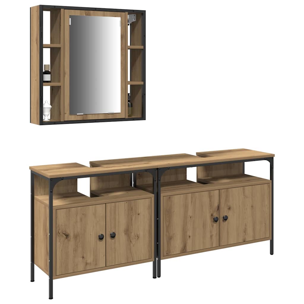 UnitÃƒÂ  da Bagno con lo scaffale 3 pcs Marrone Legno multistrato