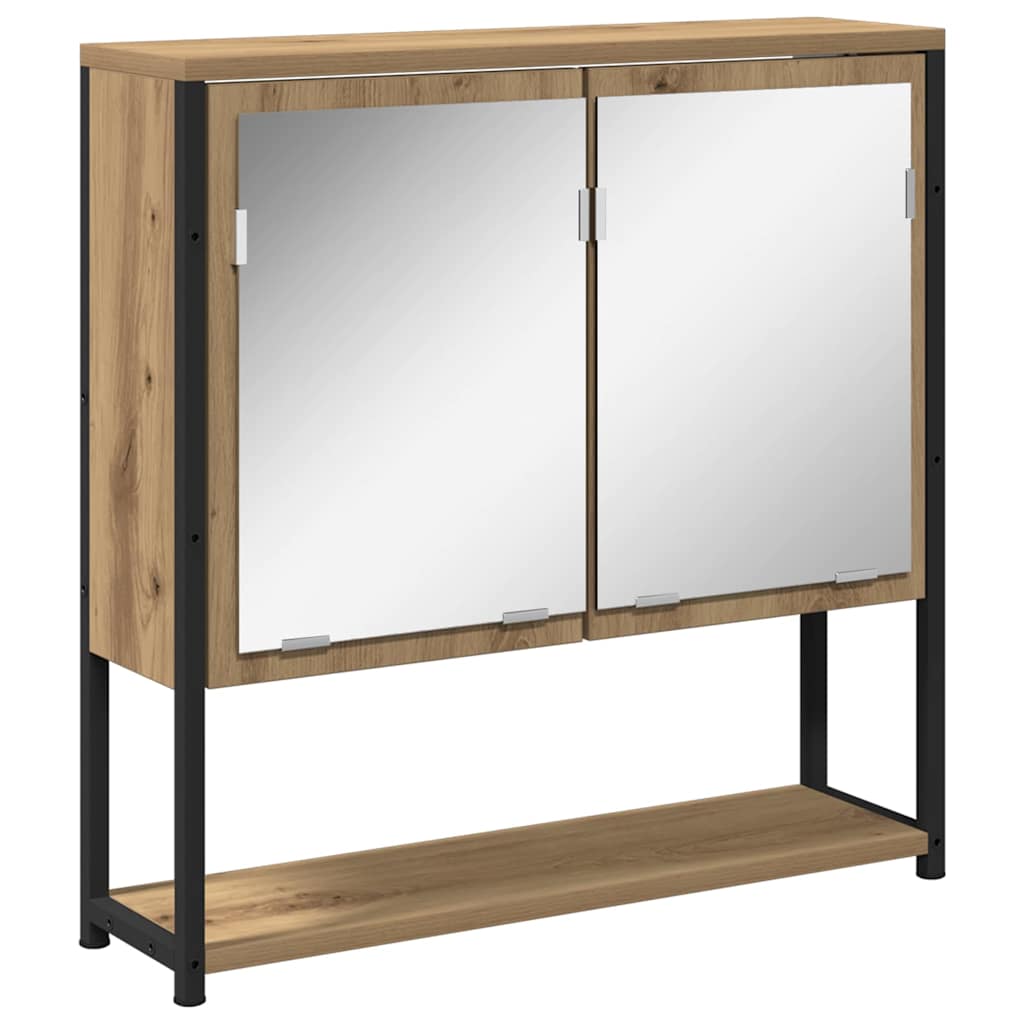 Set di mobili per il bagno con porta 4 pcs rovere artigianale