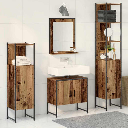 Set di mobili per il bagno 4 pcs Marrone 33 x 33 x 185.5 cm