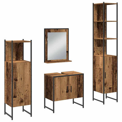 Set di mobili per il bagno 4 pcs Marrone 33 x 33 x 185.5 cm