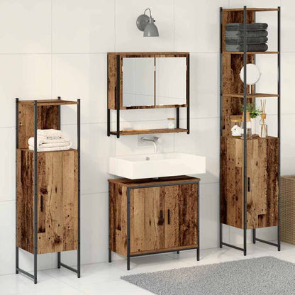 Set di mobili per il bagno 4 pcs Marrone 33 x 33 x 185.5 cm