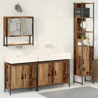Set di mobili per il bagno 4 pcs Marrone Legno multistrato