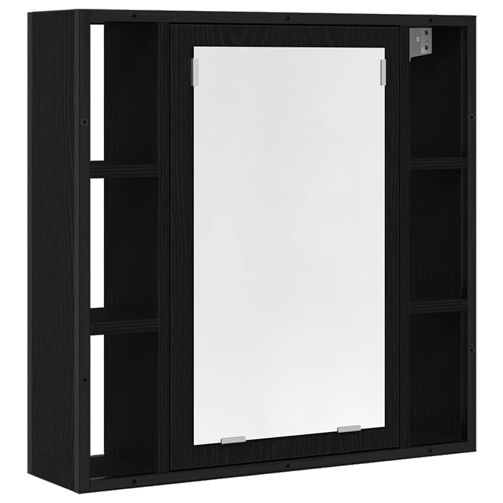 Set di mobili per il bagno 4 pcs Rovere Nero Legno multistrato
